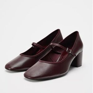 Zara Burgundy Mary Jane Heels | NWOT | size 9